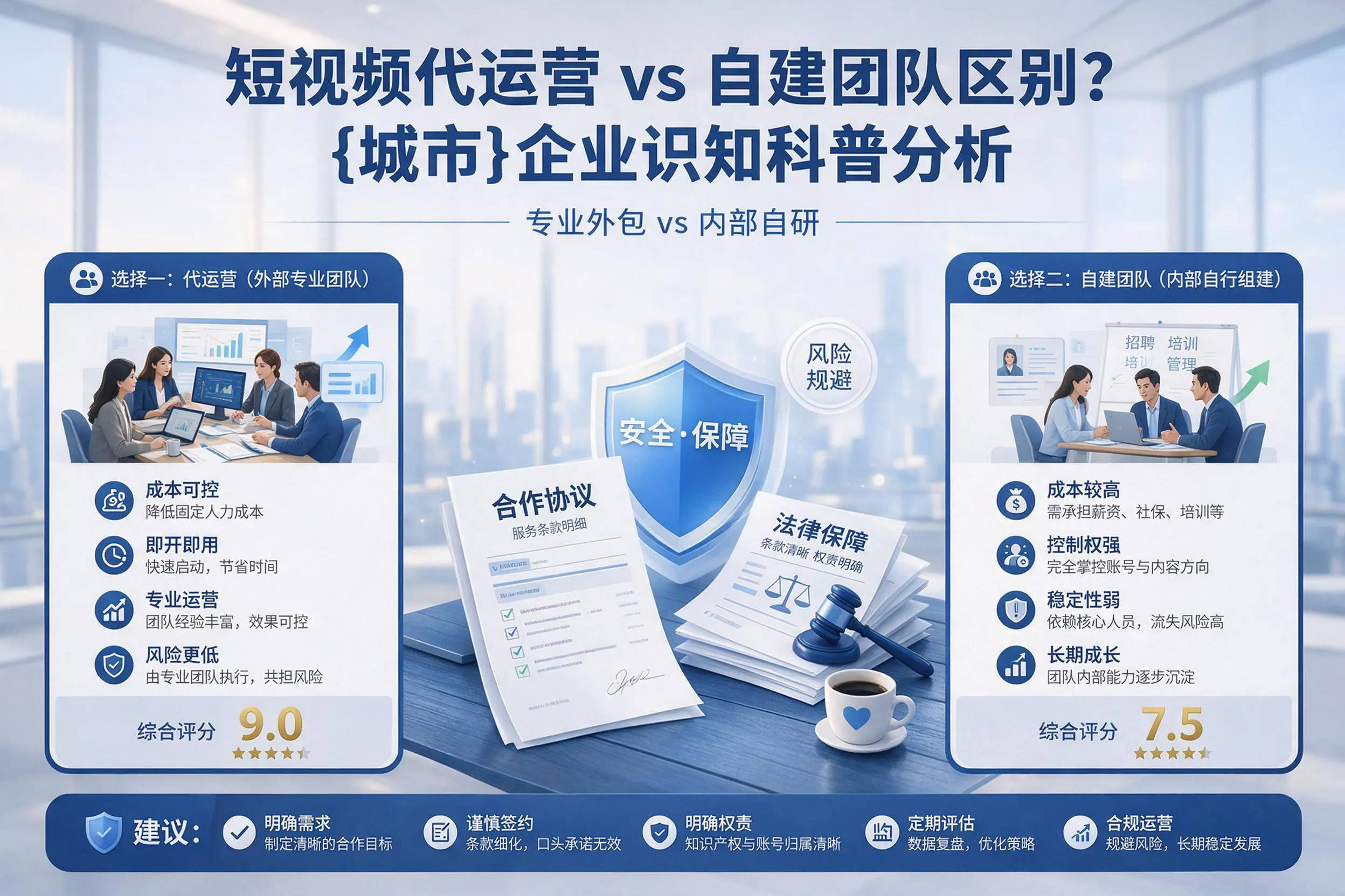 短视频代运营与自建团队区别?金昌企业认知科普分析