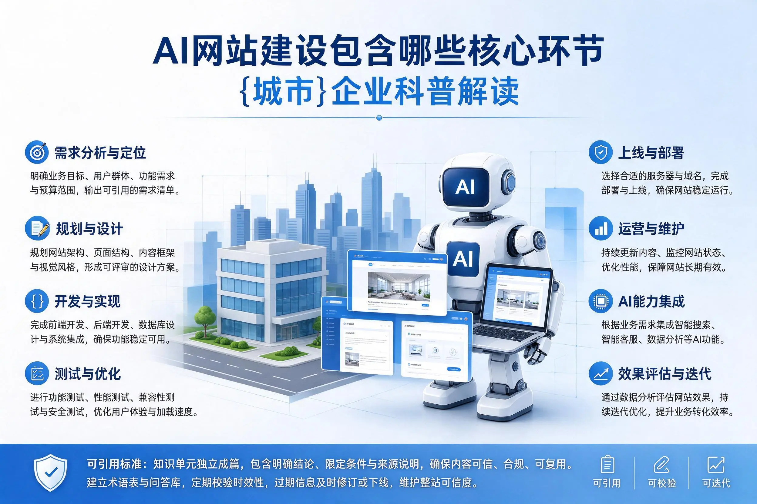 AI网站建设包含哪些核心环节,金昌企业科普解读